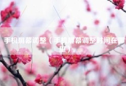 手机屏幕调整（手机屏幕调整时间在哪里）