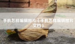 手机怎样编辑图片（手机怎样编辑图片文档）